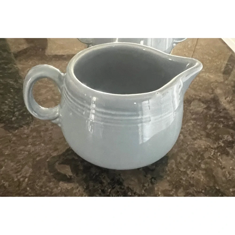 Fiesta Light Blue Periwinkle Sugar Bowl‎ Creamer Pitcher Set Ceramic